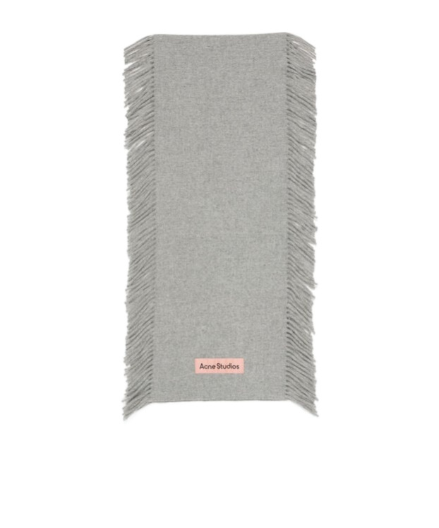 Shop Acne Studios Fringed-edge Scarf In Gray