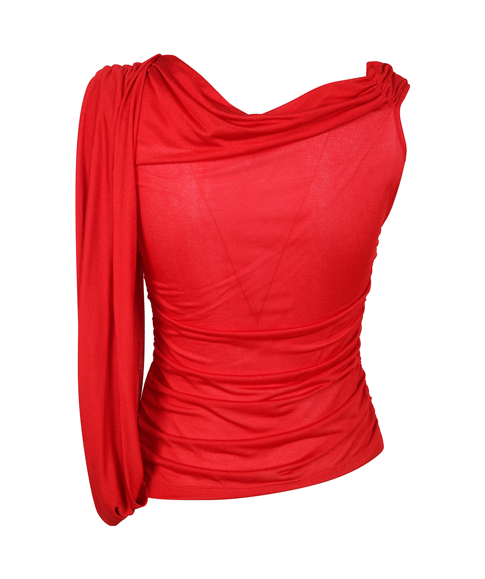 Blumarine Pleated Blouse In Red