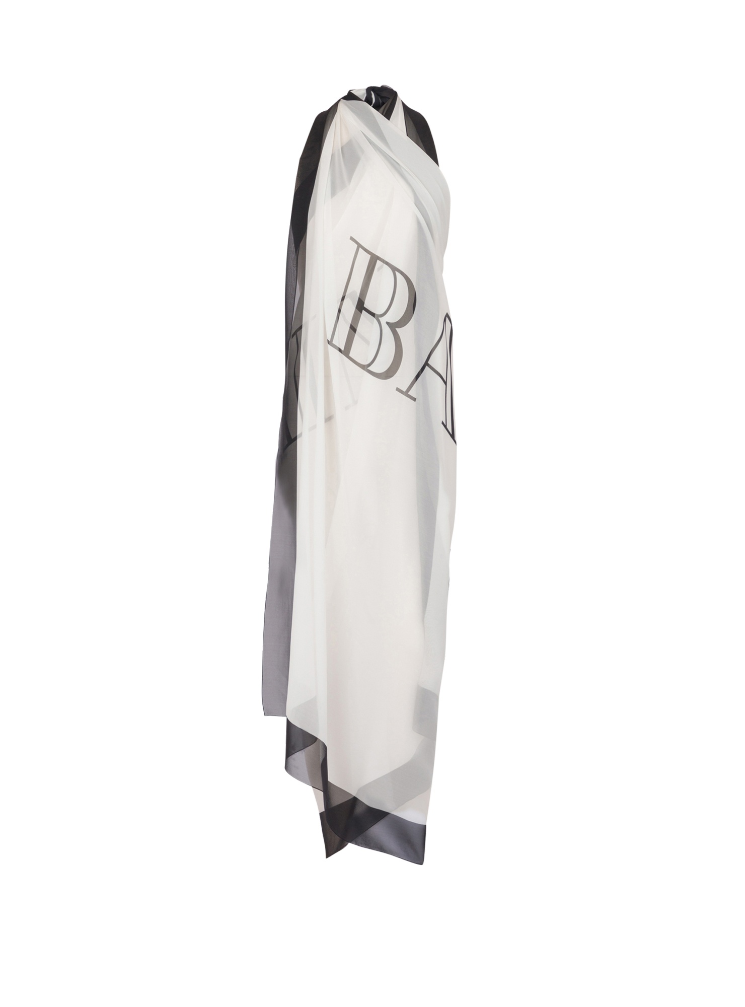Balmain Couture Printed Two-tone Beach Wrap In Neutral