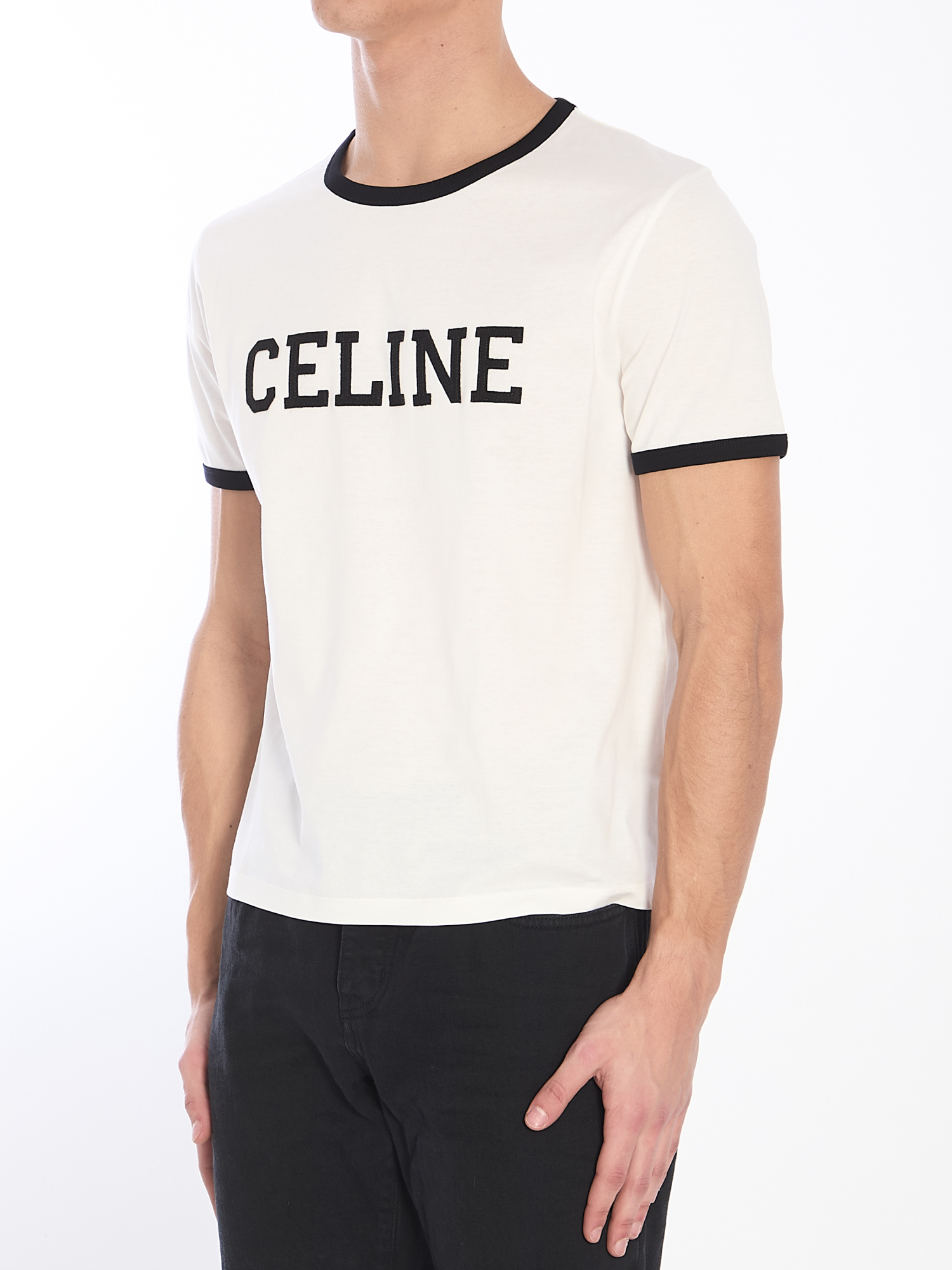 Celine Logo Short-sleeved T-shirt In White