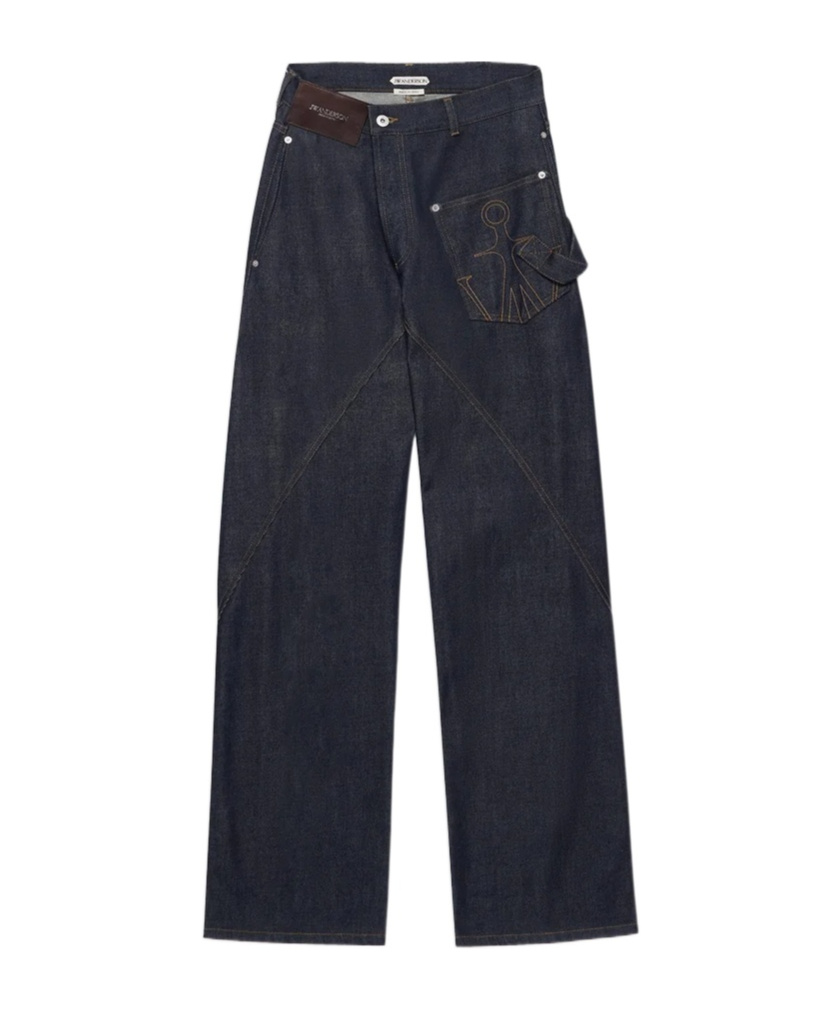 Jw Anderson Twisted Workwear Jeans In Blue