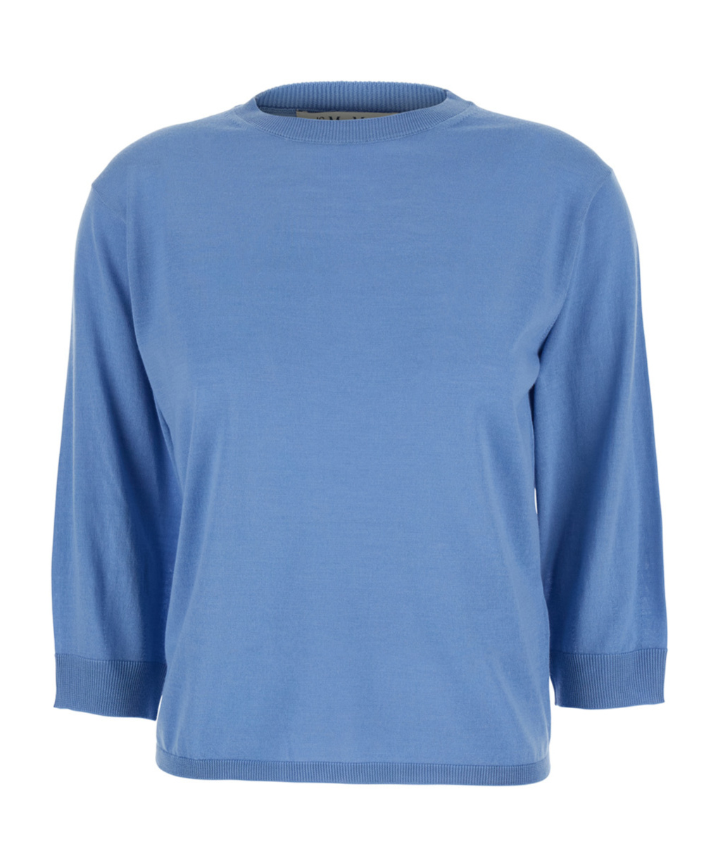 Max Mara Long-sleeved Sweater In Blue