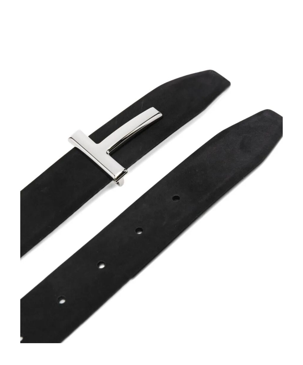 Tom Ford T-buckle Suede Belt Accessories In Black