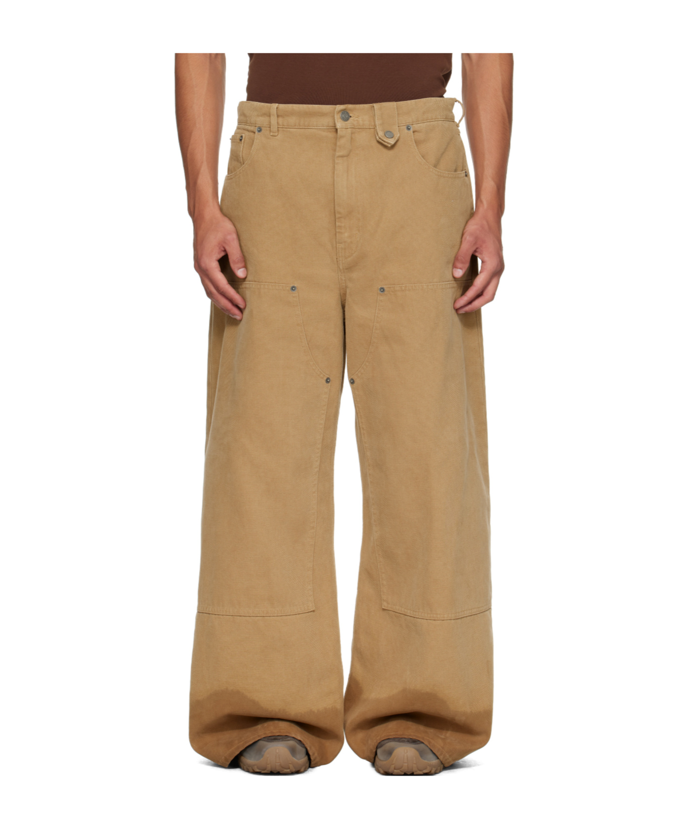 Egonlab Samy Wide Leg Jeans In Brown