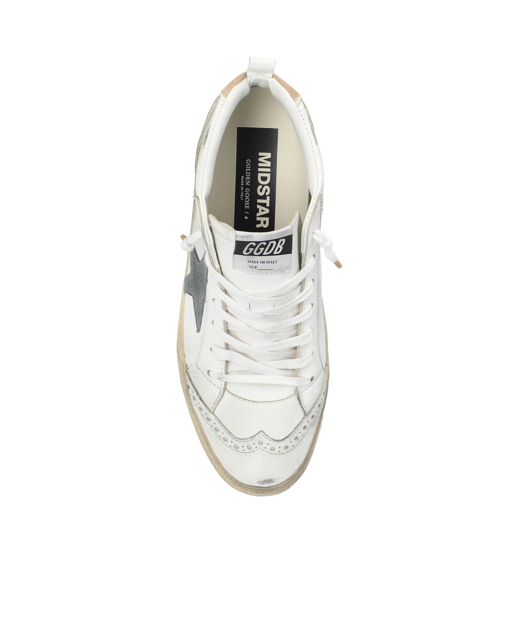 Golden Goose Mid Star Glitter Sneaker In White