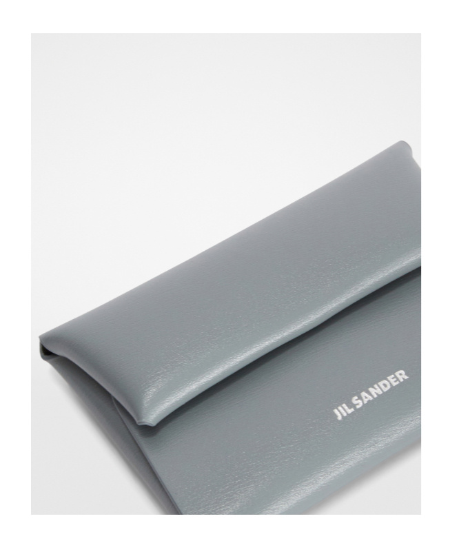 Jil Sander Leather Coin Purse In Gray
