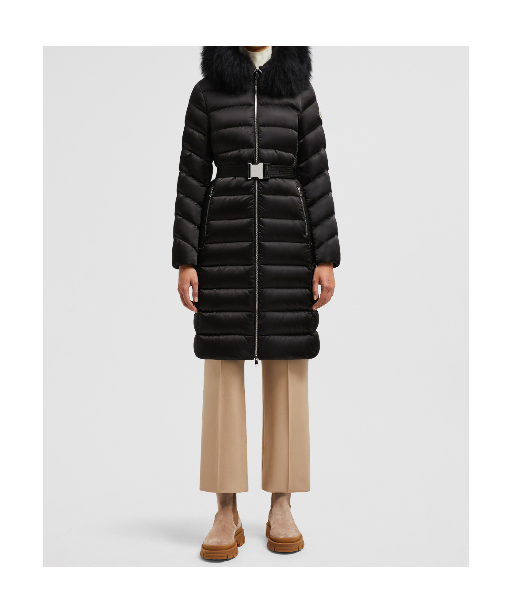 Moncler Doudoune Longue Leersie In Black