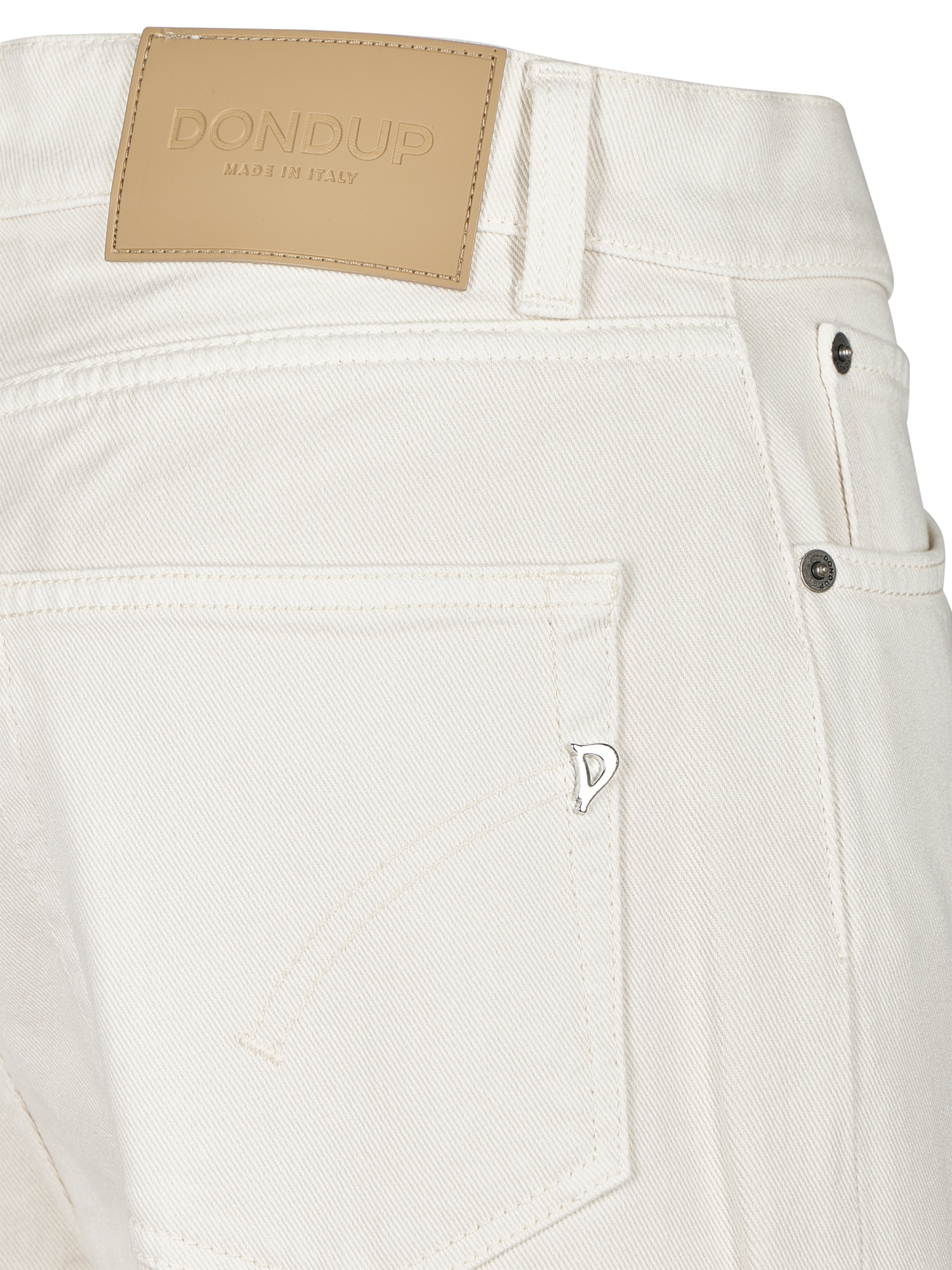 Dondup Wide-leg Trousers With High Waist And Classic Five-pocket Styling In White