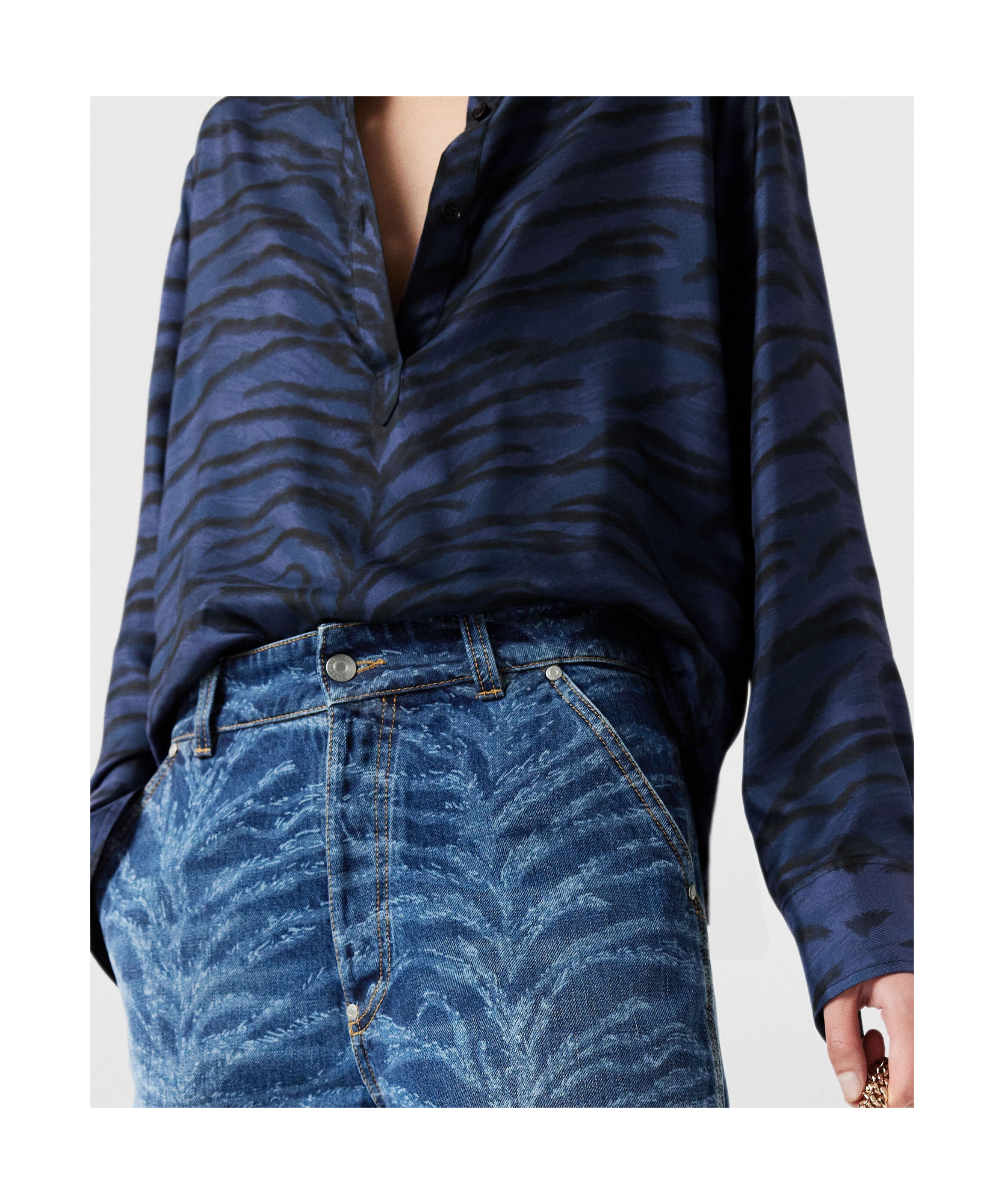 Stella Mccartney Animal Print Shirt In Blue