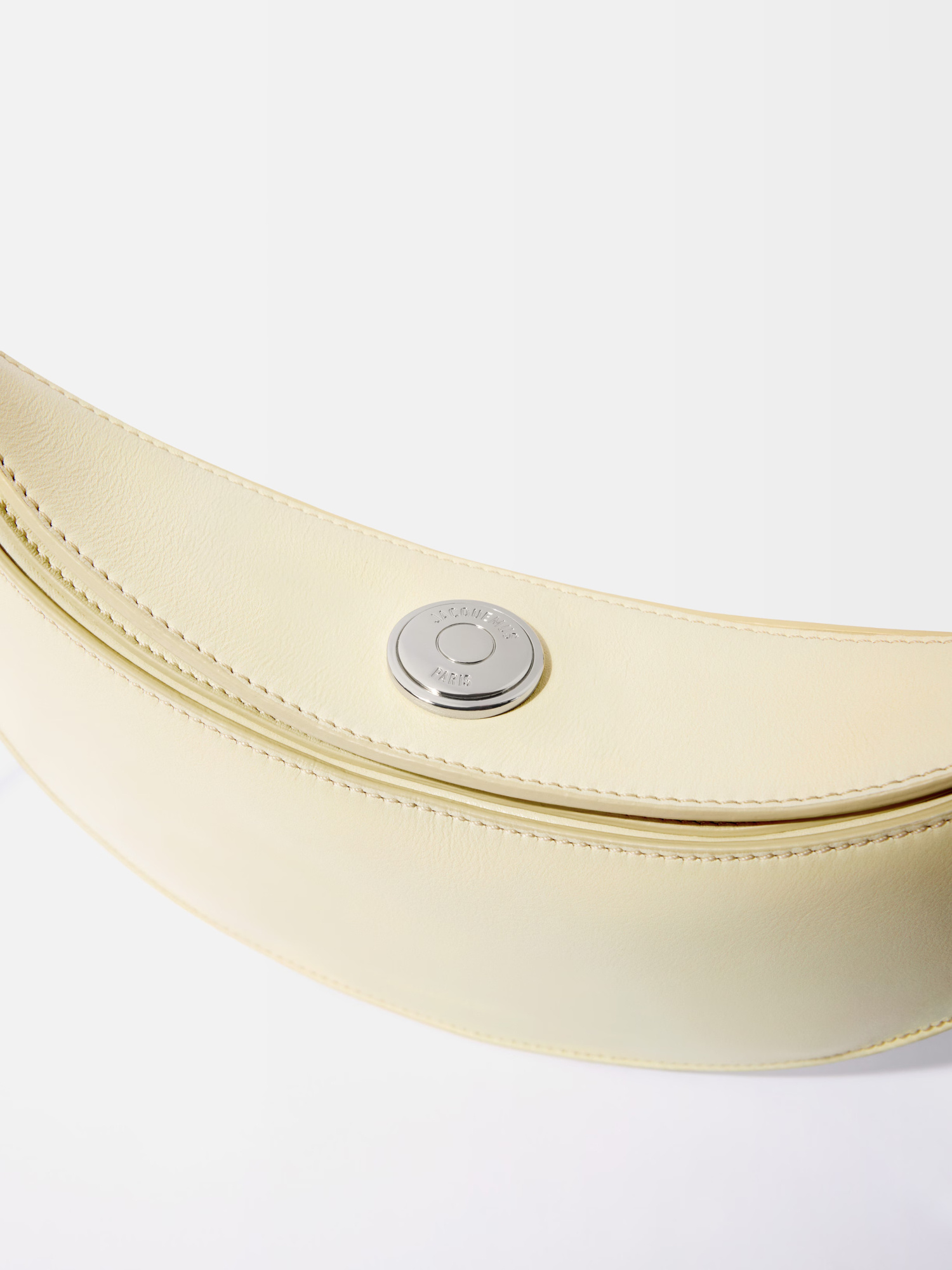 Jacquemus Small Ovalo Leather Bag In Dusty Yellow Women In Brown