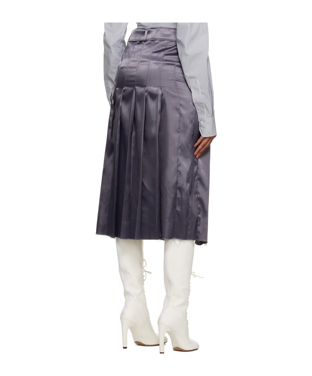 16arlington Ssense Exclusive Gray Nimue Midi Skirt In Gray