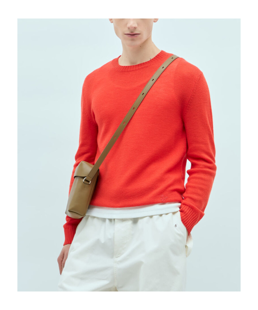 Jil Sander Crewneck Knitted Jumper In Red