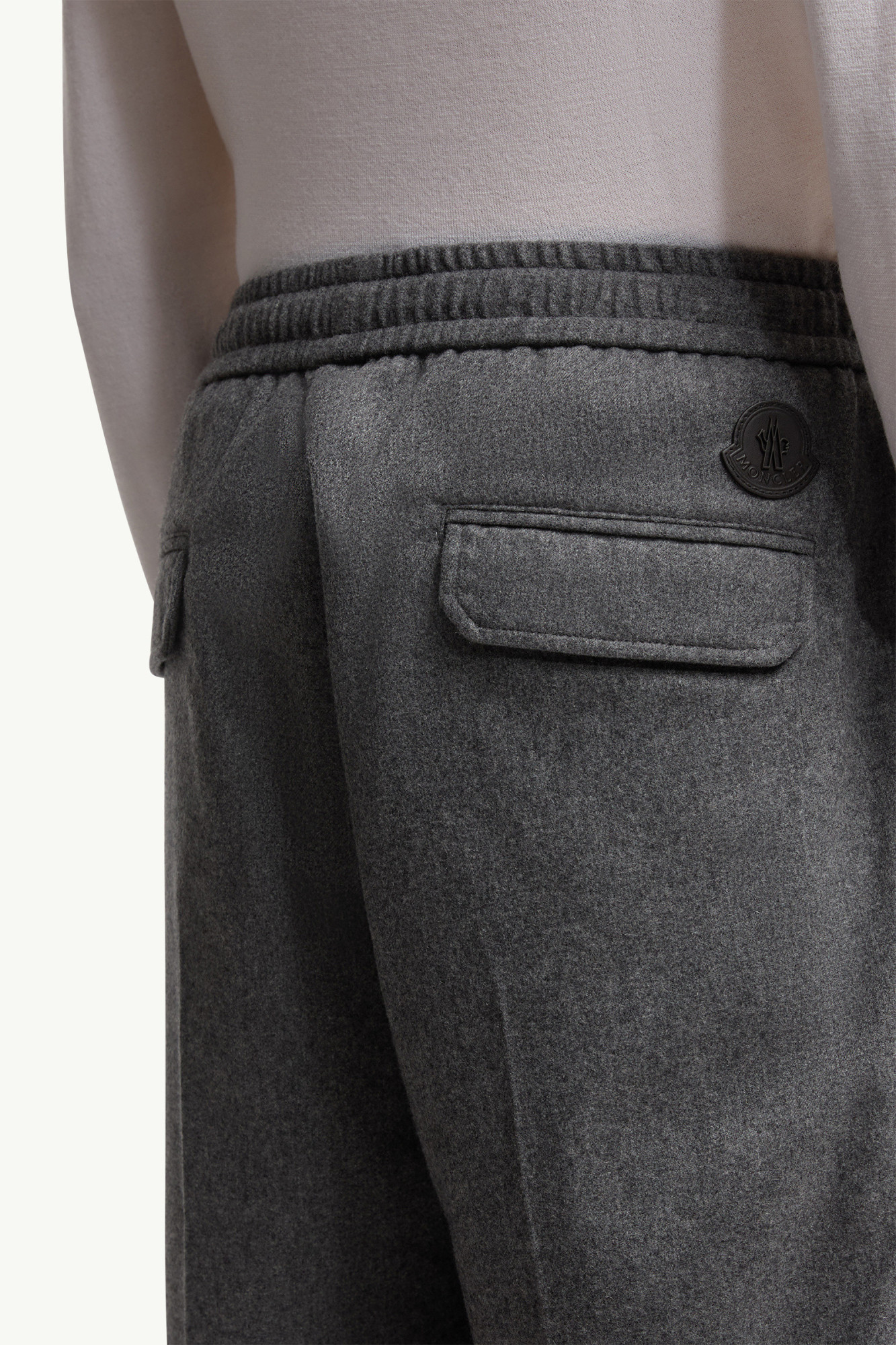 Moncler Cashmere Blend Jogging Trousers In Gray
