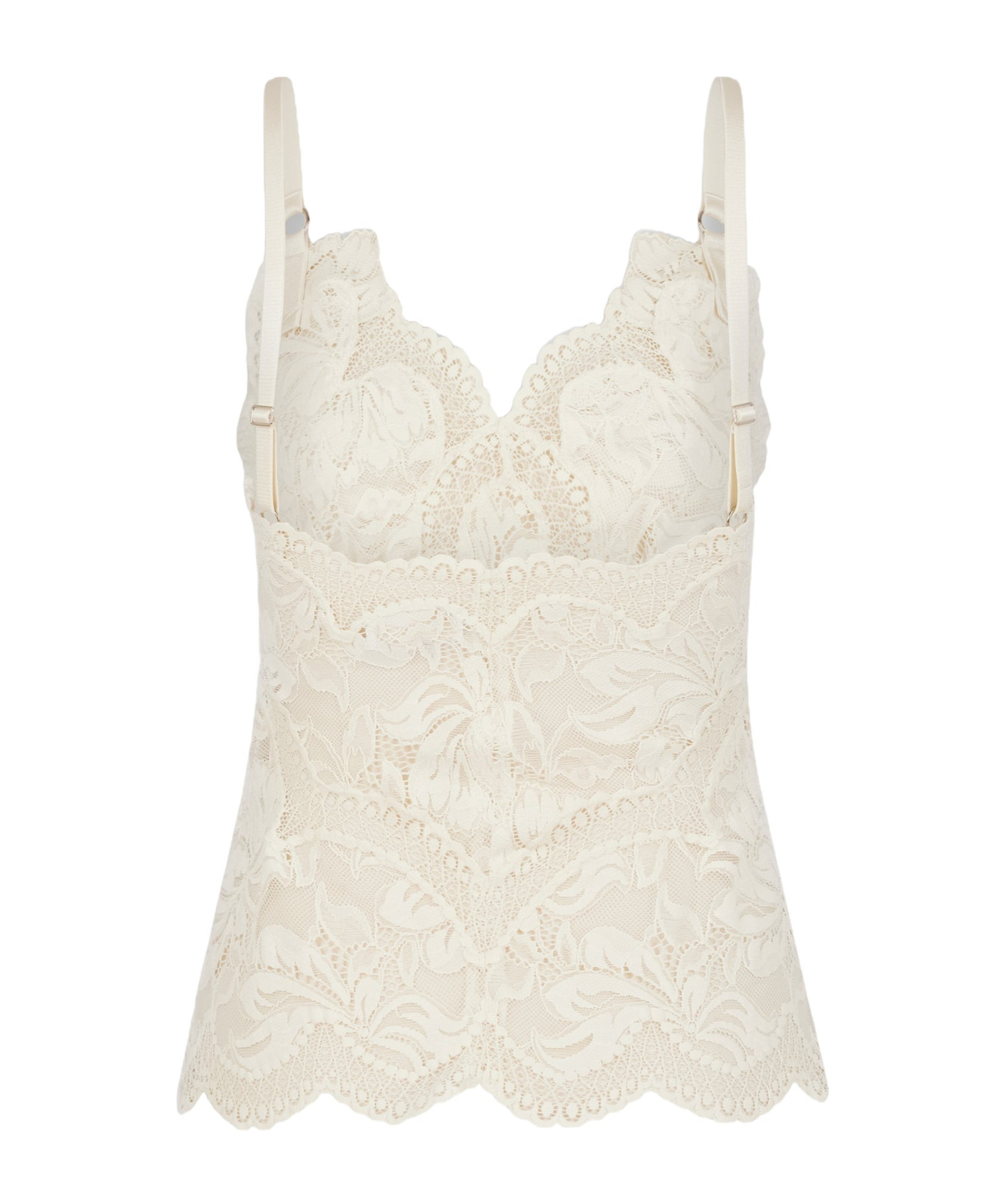 Rabanne Top In Pizzo Beige Semi Trasparente In White