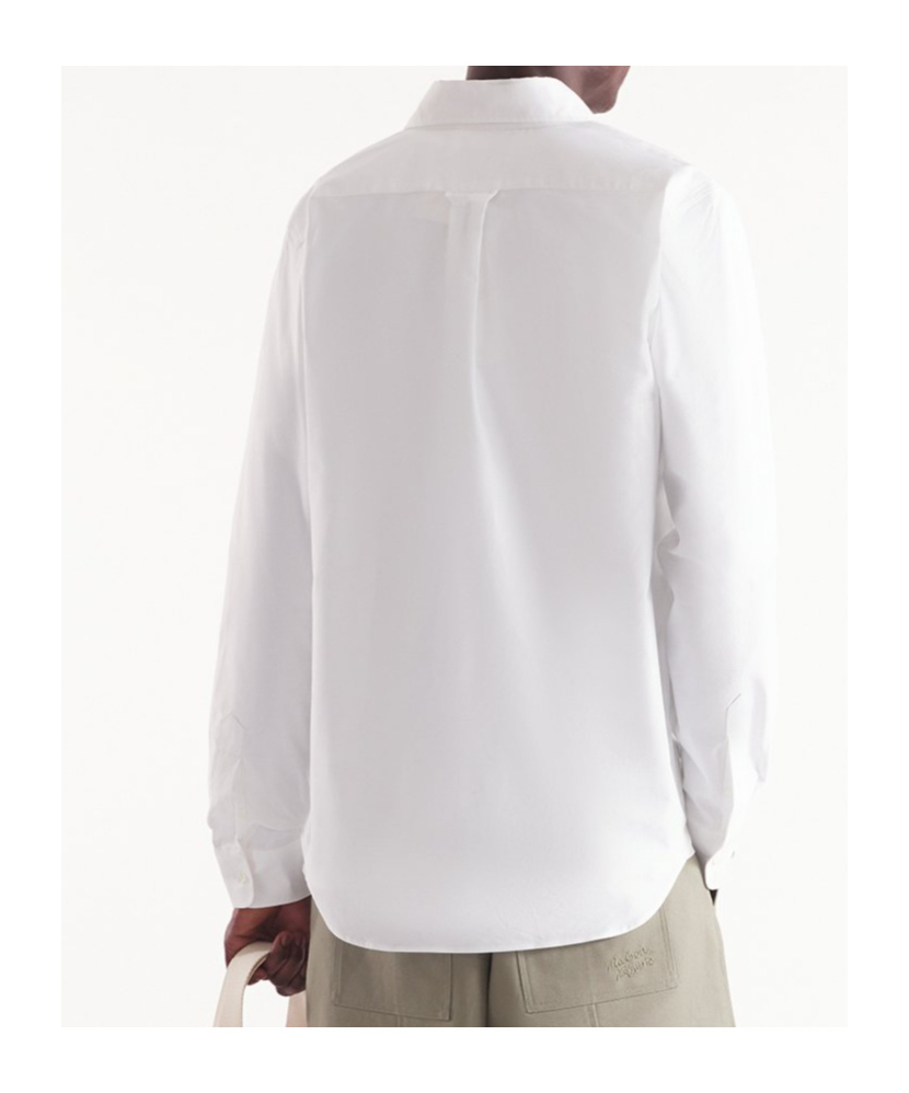 Maison Kitsuné Button Down Classic Shirt With Institutional Fox H Clothing In White