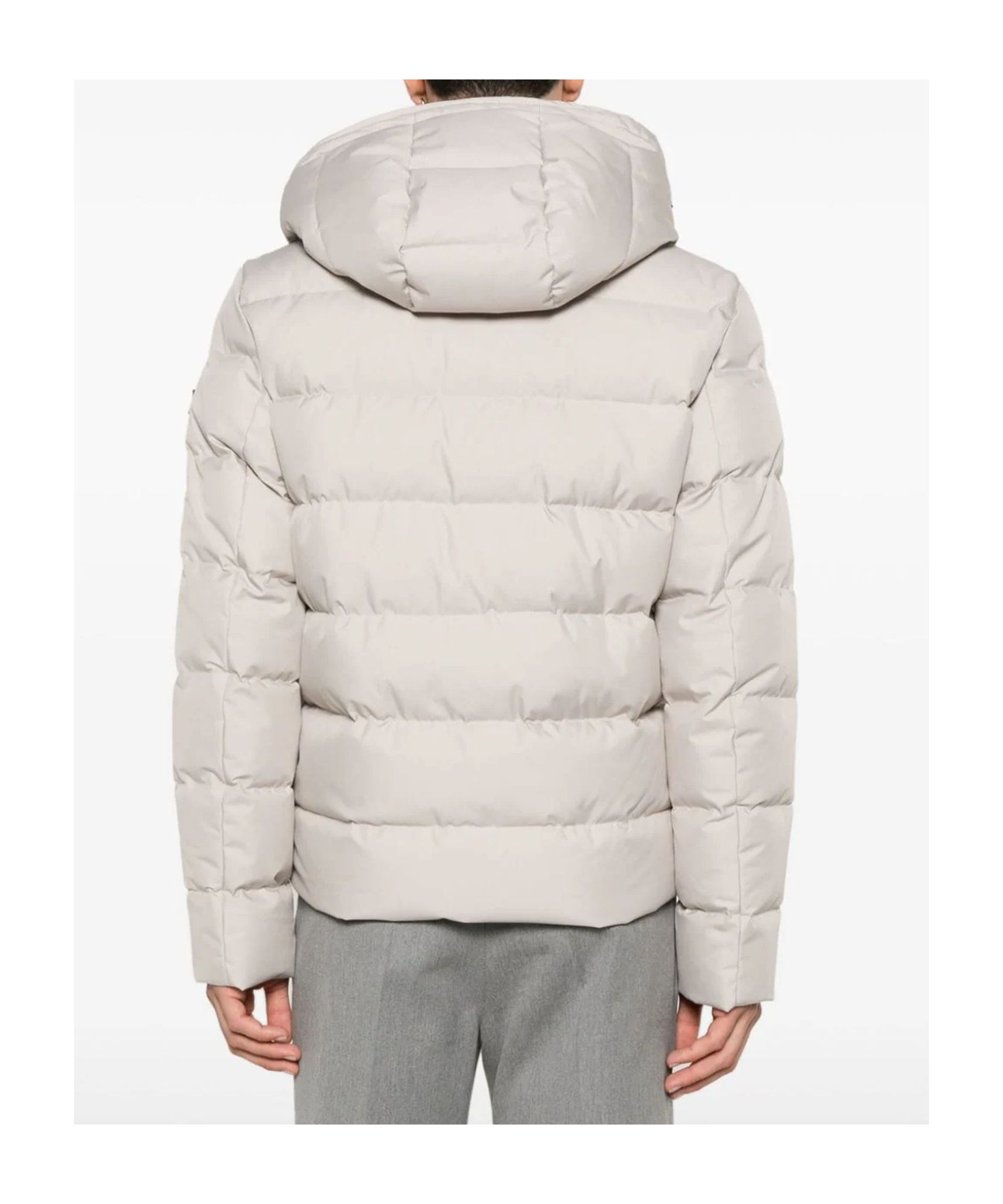 Fay Light Beige Double Front Down Jacket In White