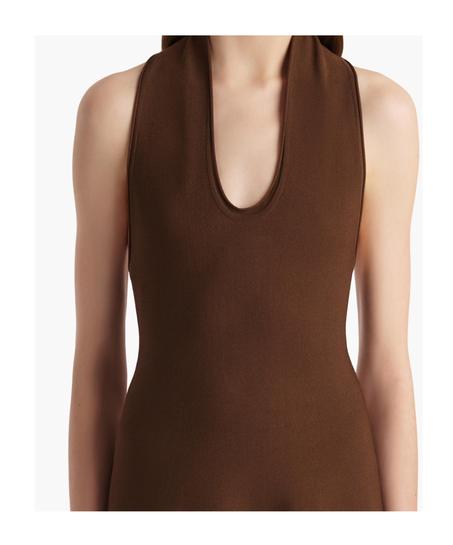Khaite Halter Neck Dress In Brown
