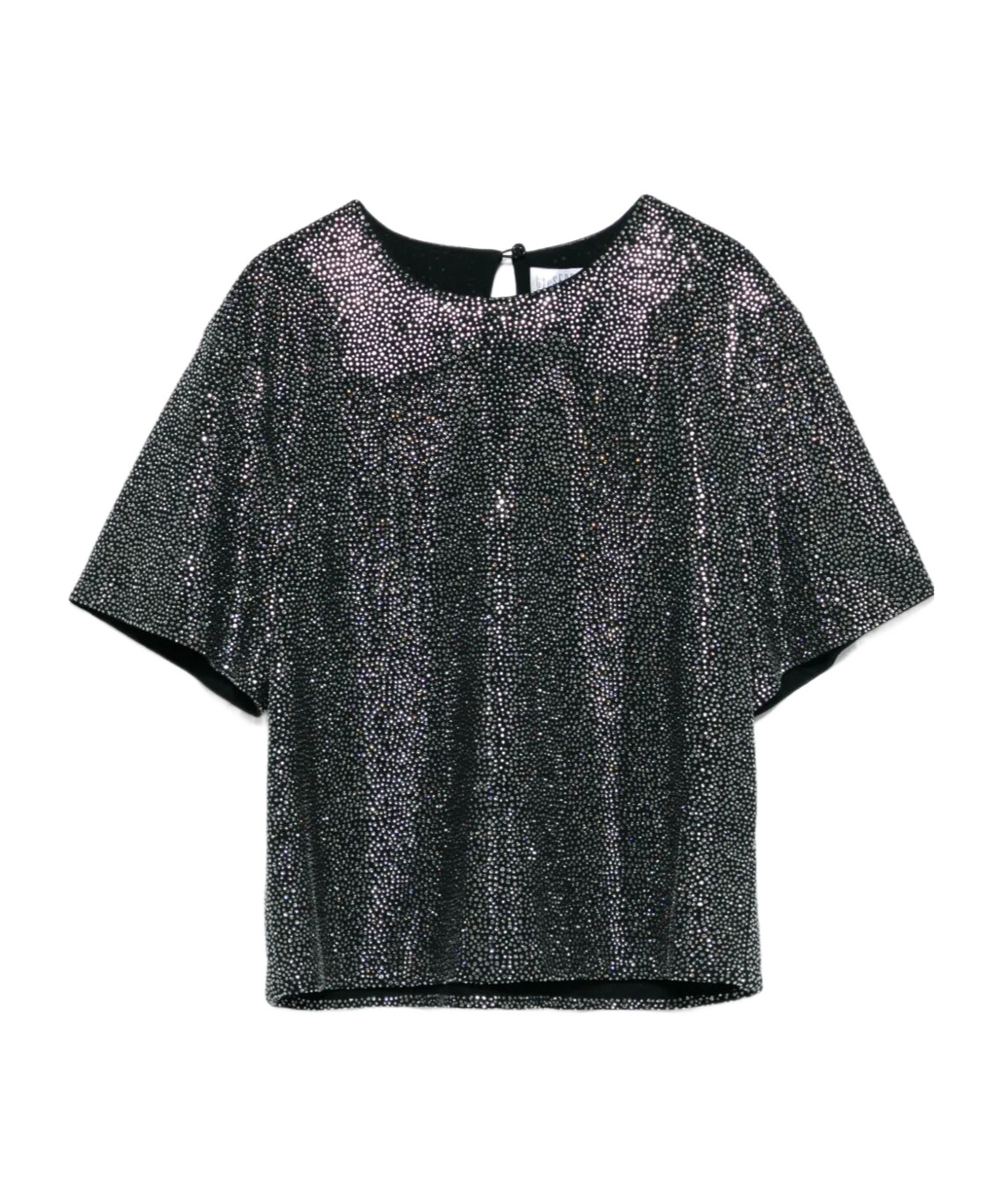 Giuseppe Di Morabito Embellished Metallic Short Sleeves Blouse In Black