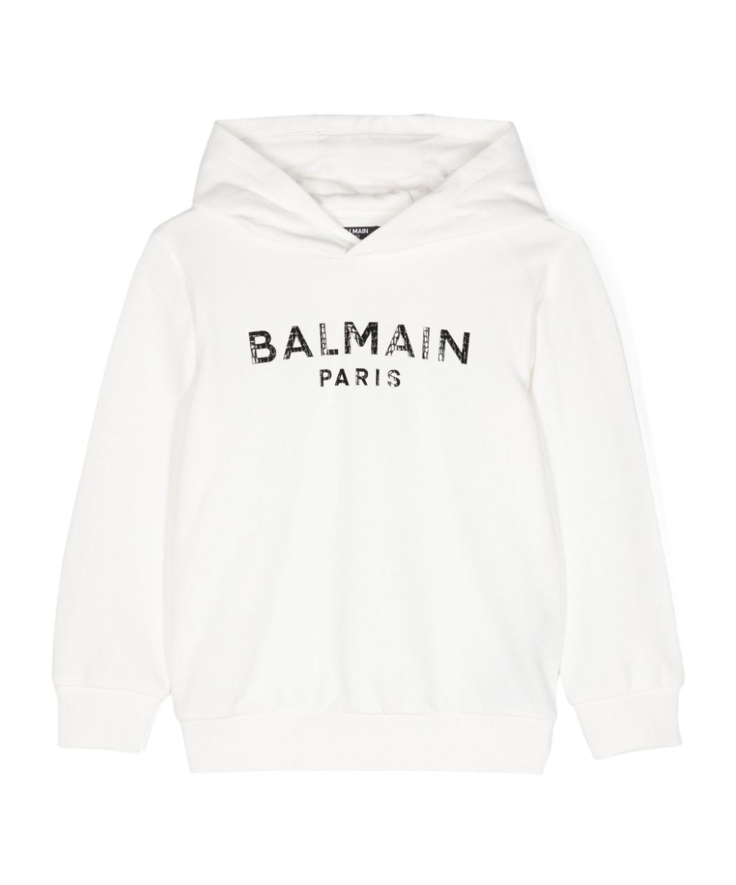 Balmain Patent Logo-print Hoodie In White