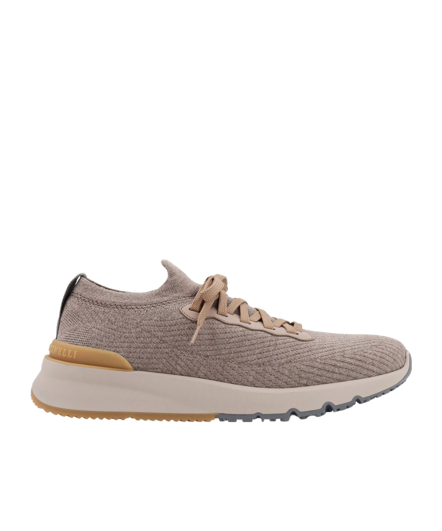 Brunello Cucinelli Knitted-upper Sneakers In Nude