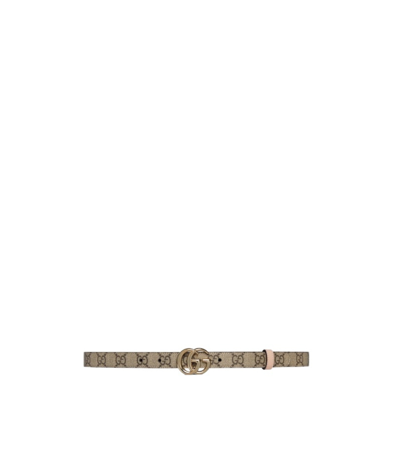 Gucci Gg Marmont Series Double-sided Narrow Belt In Brown