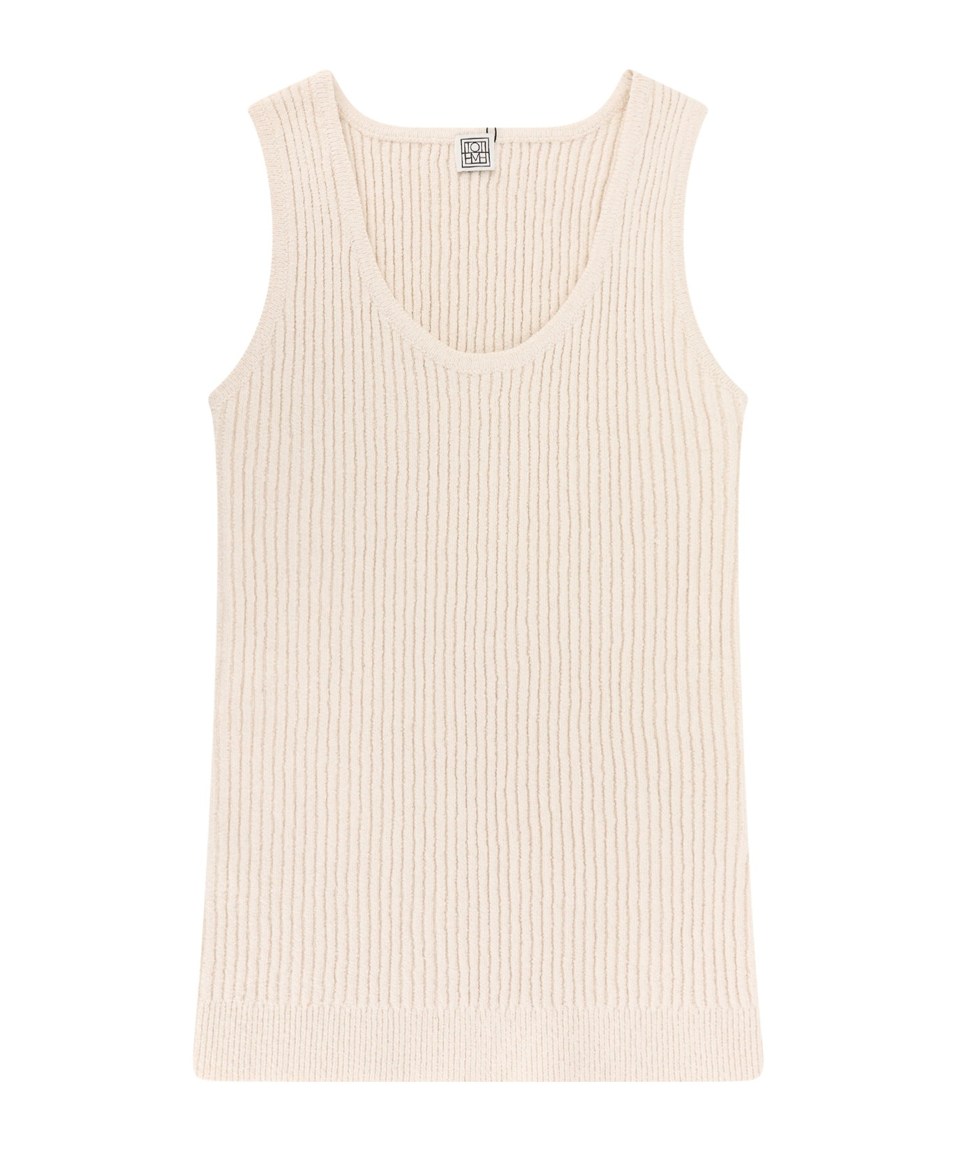 Totême Ribbed Knitted Top In White