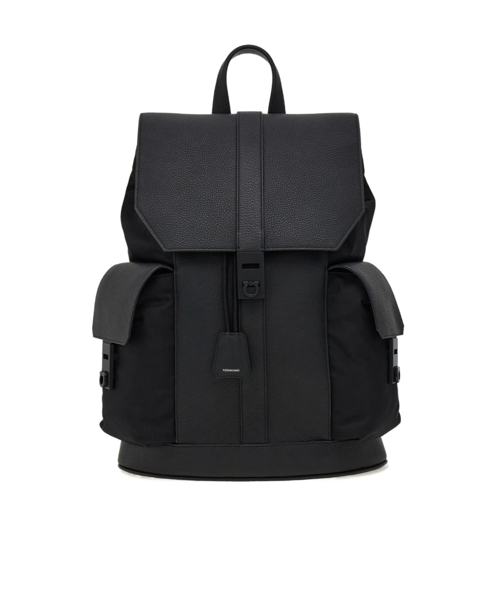 Ferragamo Flap Backpack In Black