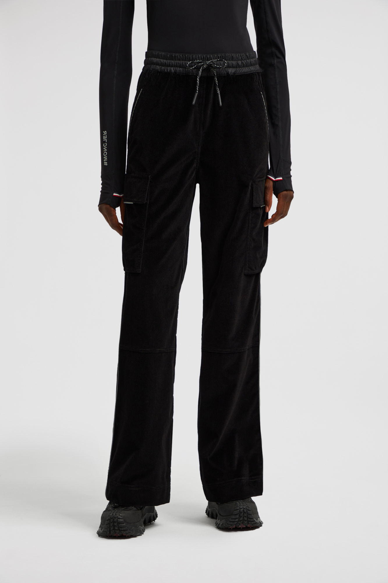 Moncler Corduroy Jogging Pants In Black