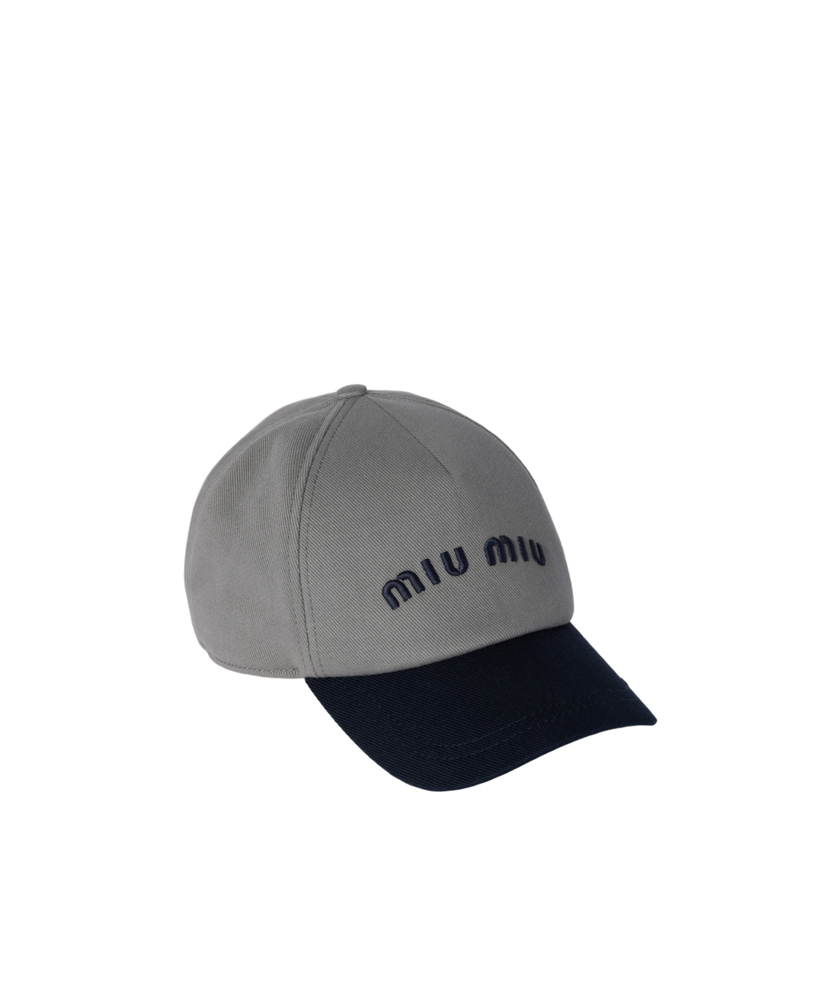 Miu Miu Drill Baseball Cap In Gray