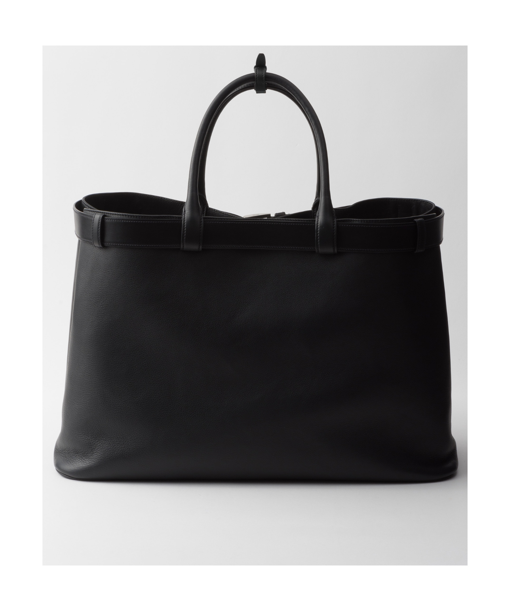 Prada Mittelgrosse Double Belt Handtasche In Black