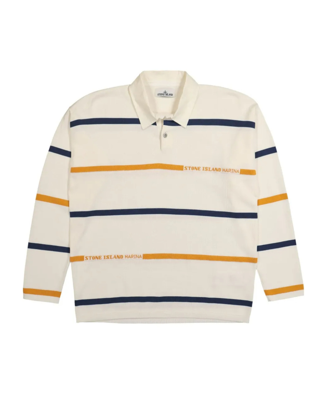 Stone Island Striped Cotton Shirt In White