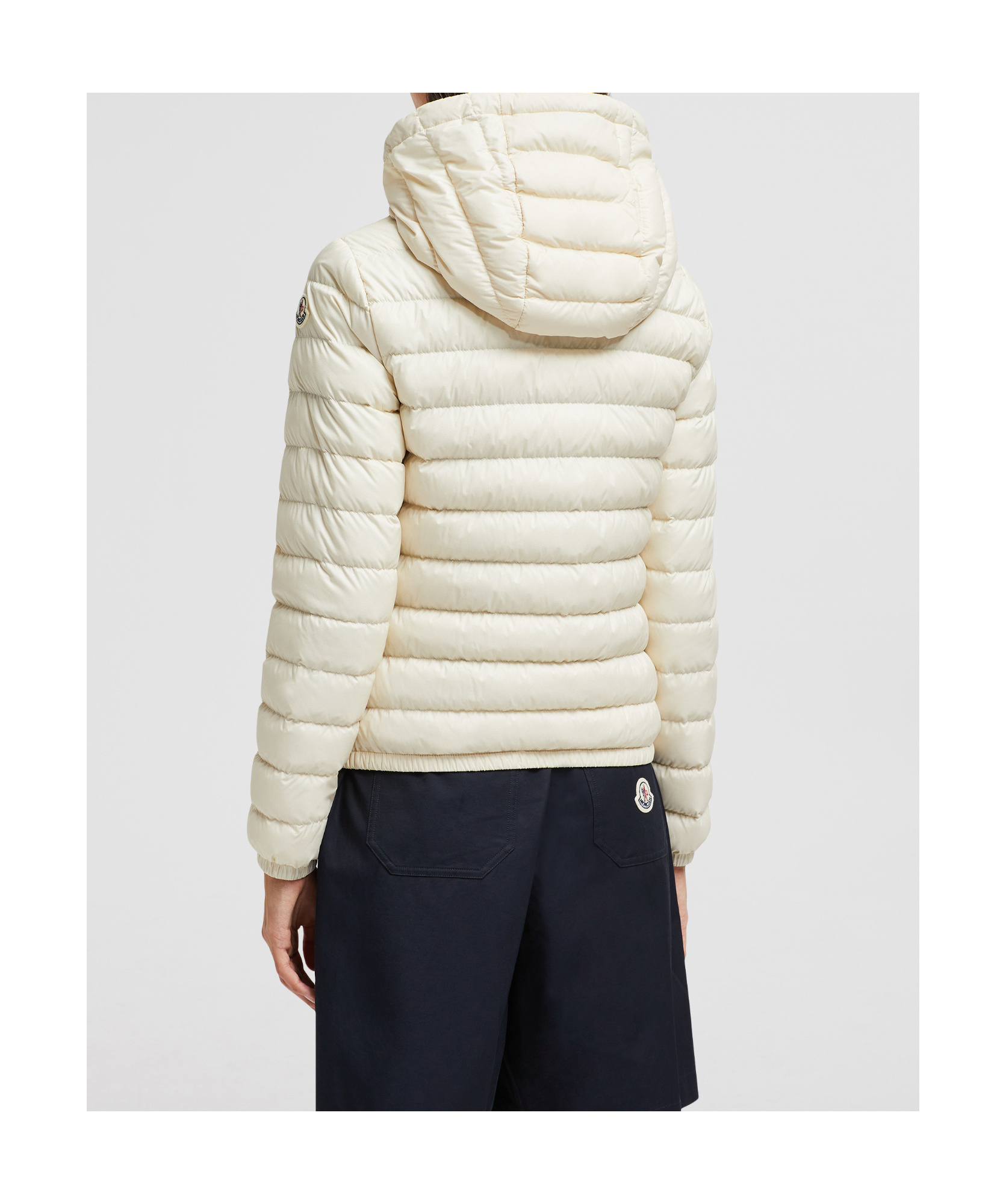 Moncler Hede Hooded Short Down Jacket White In White