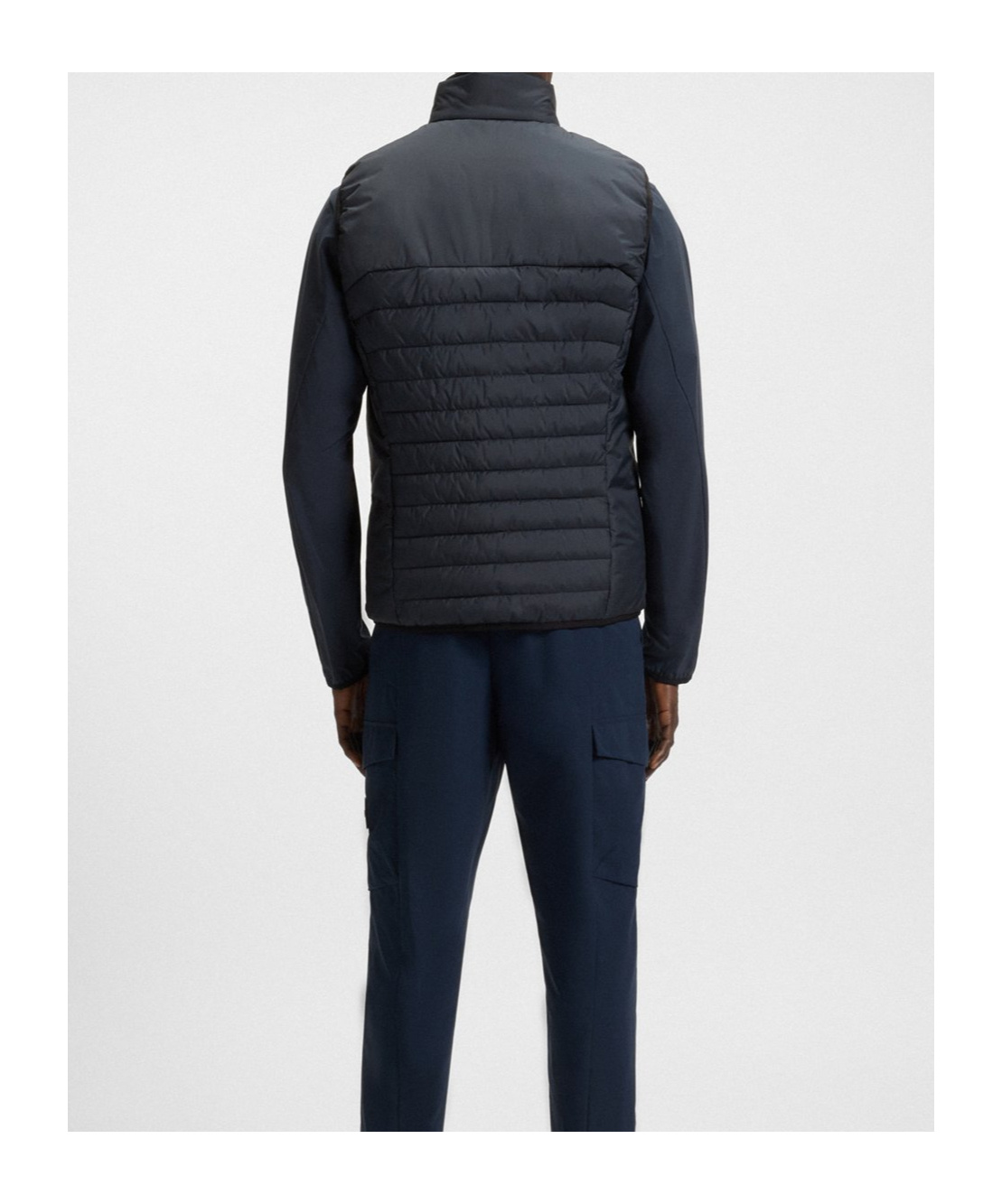 Hugo Boss Quilted Technical Vest In Blue
