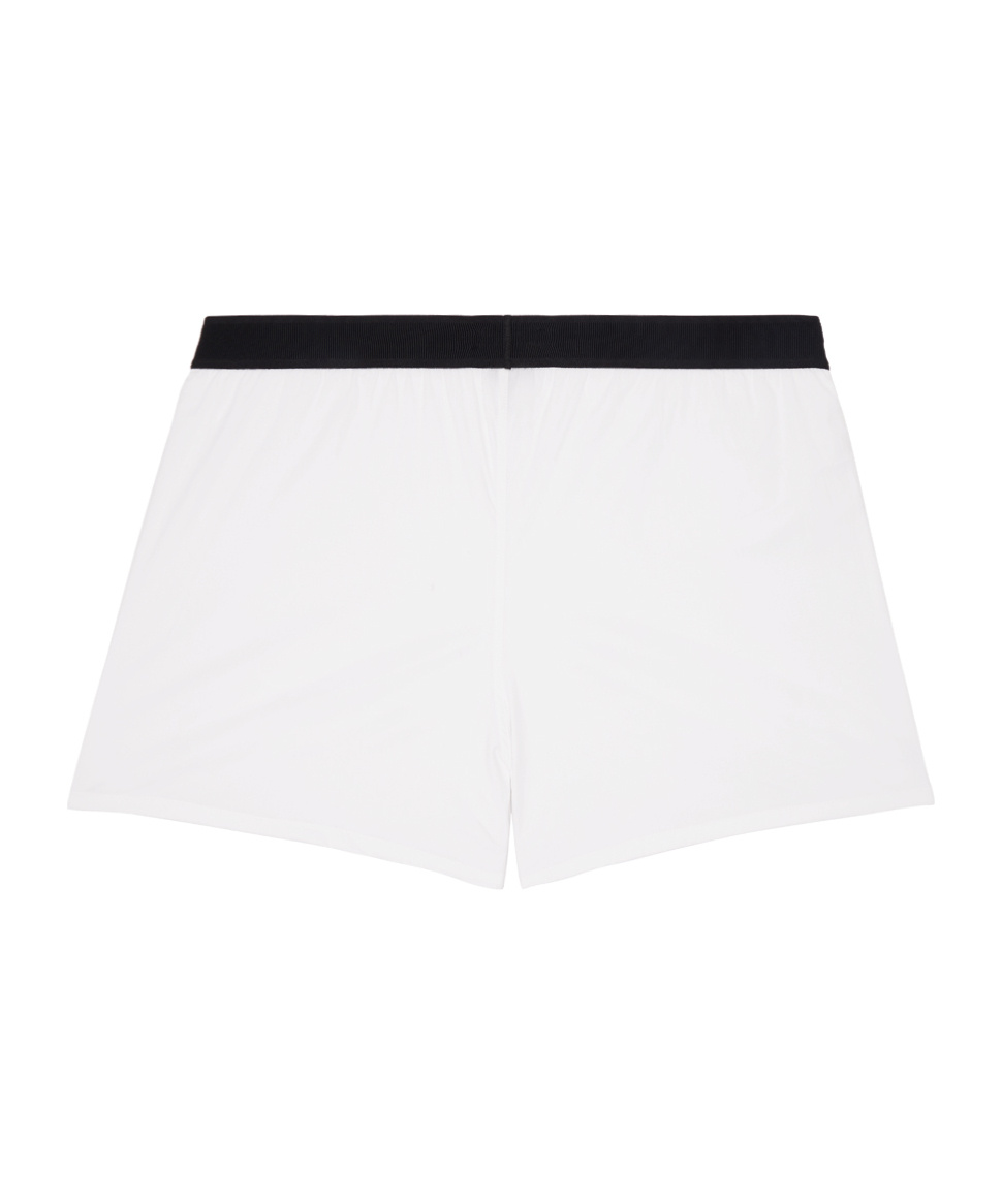 Tom Ford White Crewneck T-shirt With Tf Embroidery In Lyocell And Cotton Blend Man In White