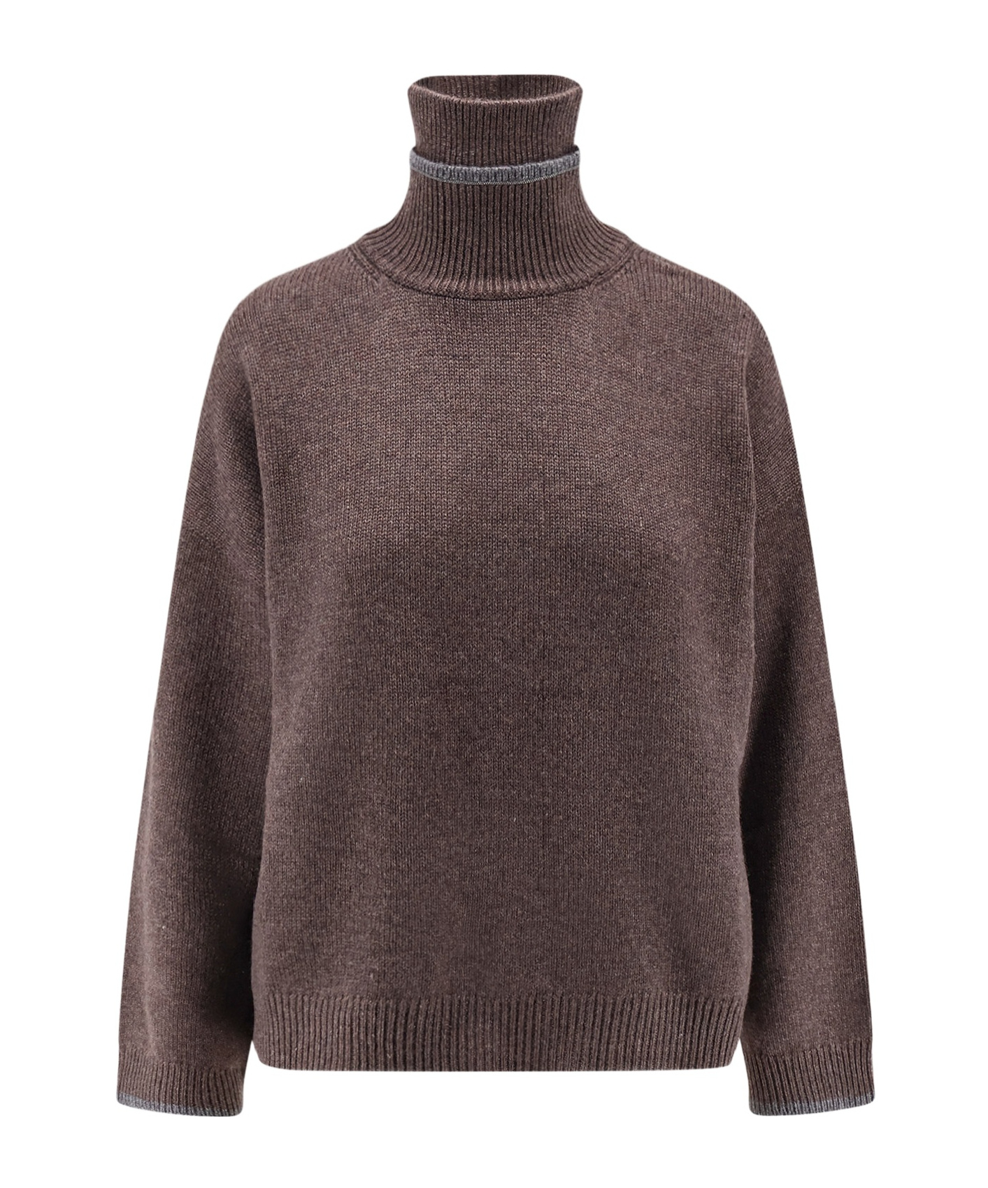 Brunello Cucinelli Women Cashmere Turtle-neck Sweater In Brown