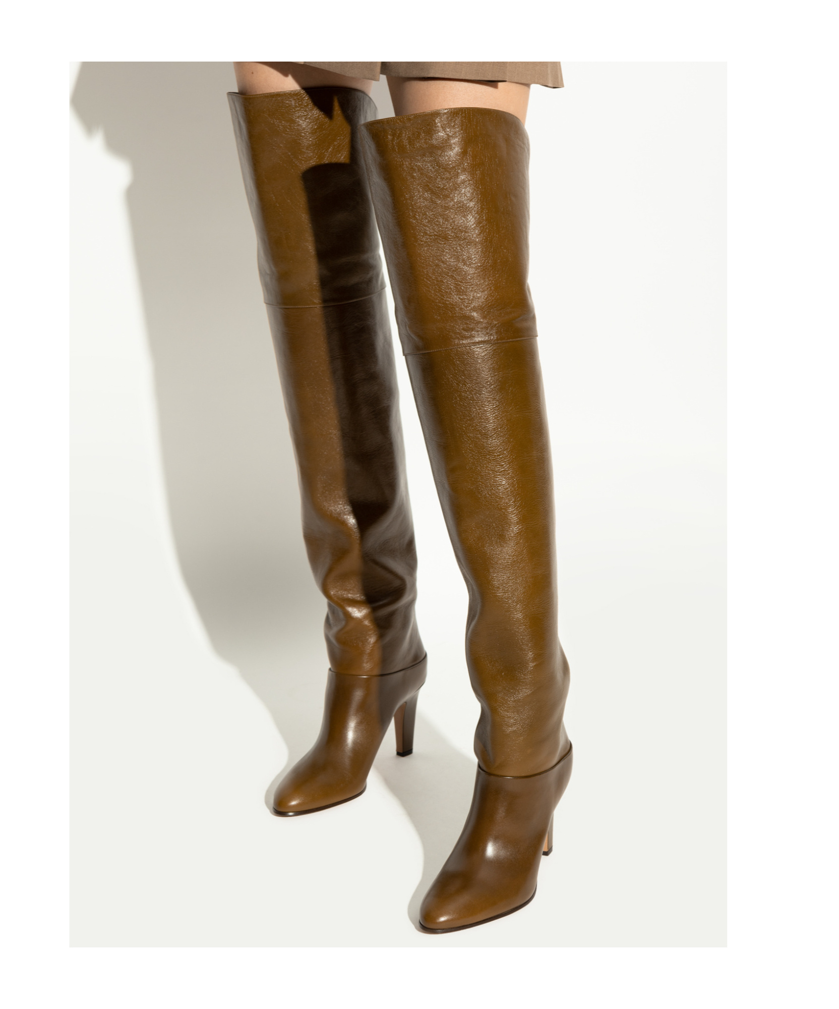 Chloé Eve 85 Over-the-knee Leather Boots In Brown
