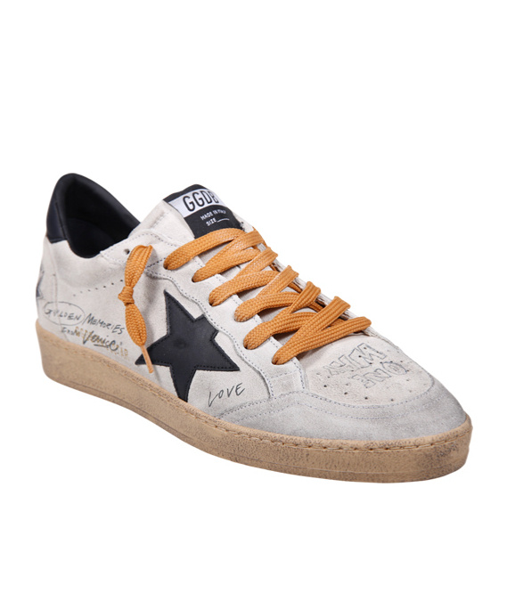 Golden Goose Ballstar Suede Upper Toe Tongue And Spur Leather Star And Heel Sneakers Black