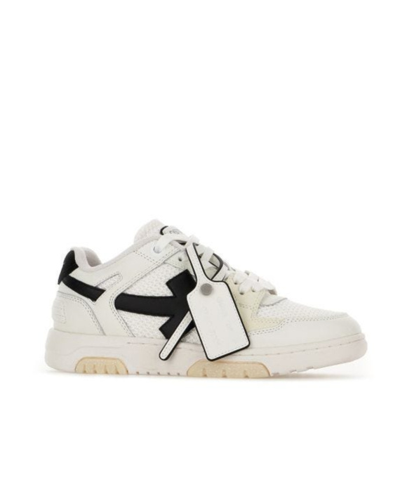 Off-white Two-tone Leather And Polyester Out Off Office Sneakers In White