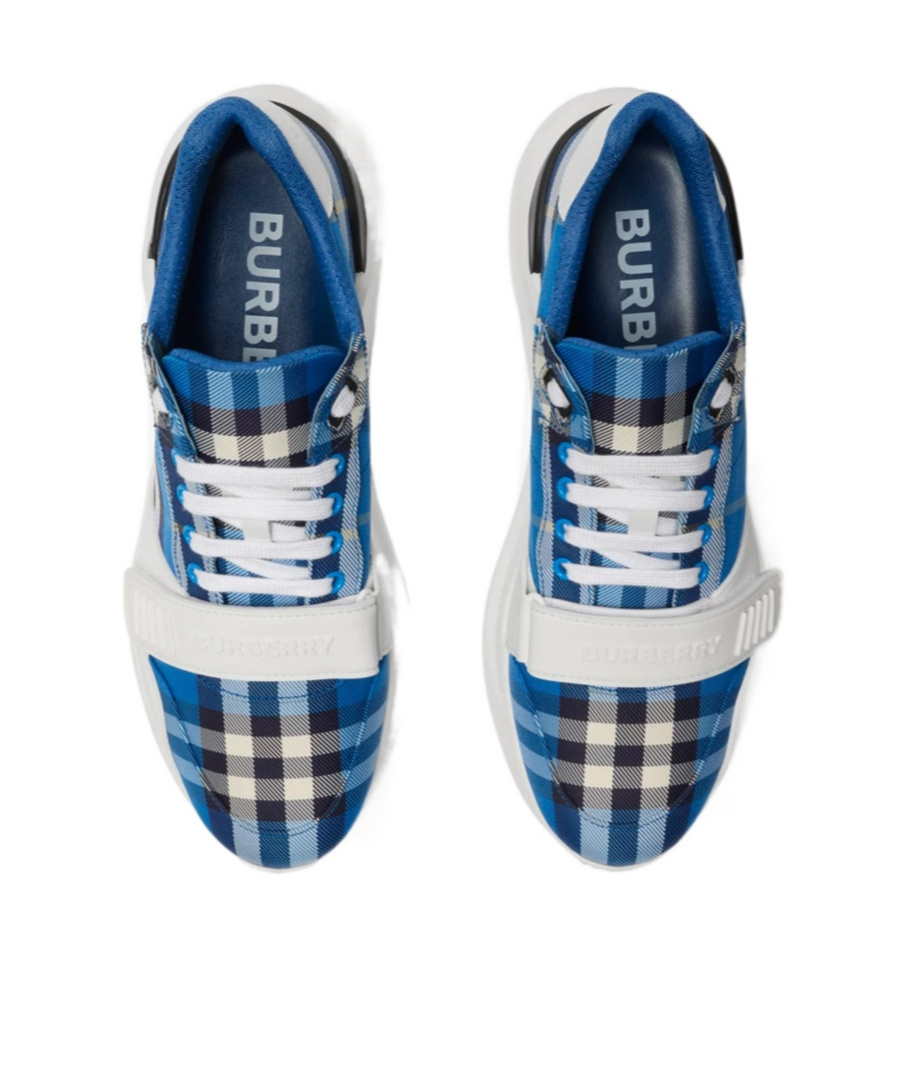 Burberry New Regis Vintage Check Sneakers In Blue