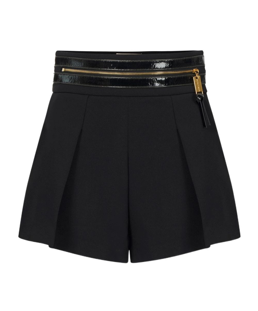 Elisabetta Franchi Waistband Zip Shorts In Black