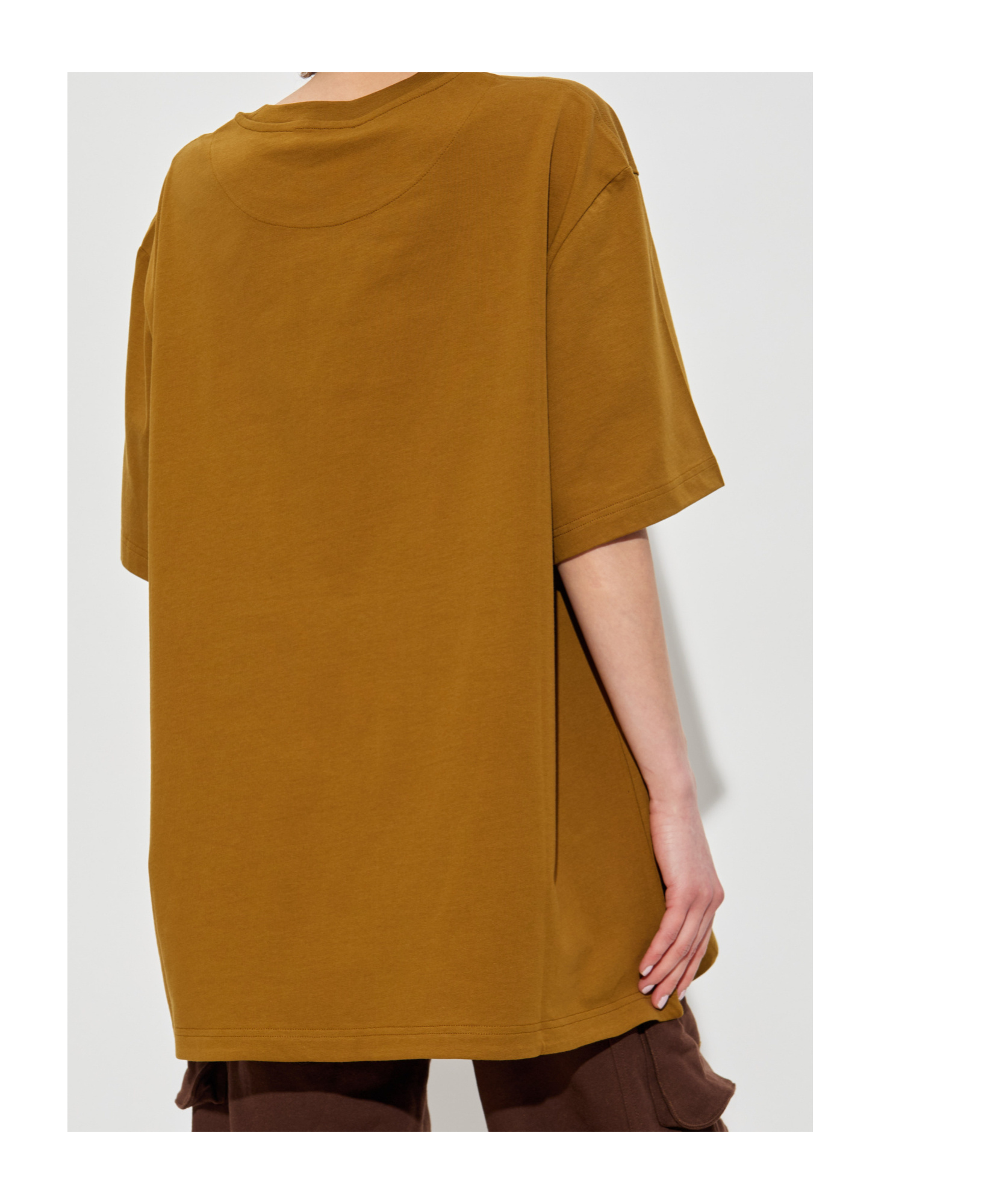 Attico Embroidered Logo T-shirt With Asymmetric Hem In Green