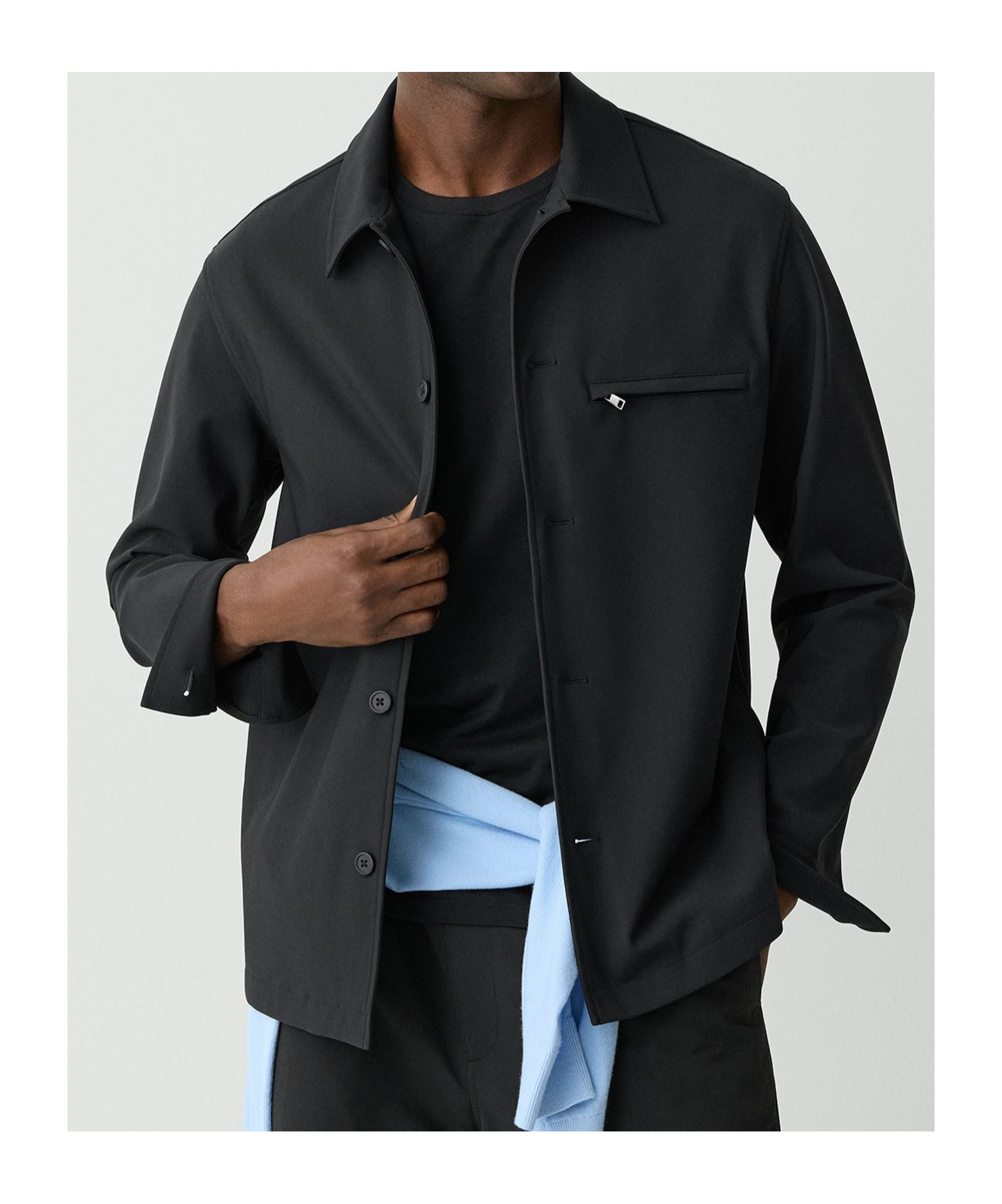 Theory Overshirt In Precision Ponte In Black
