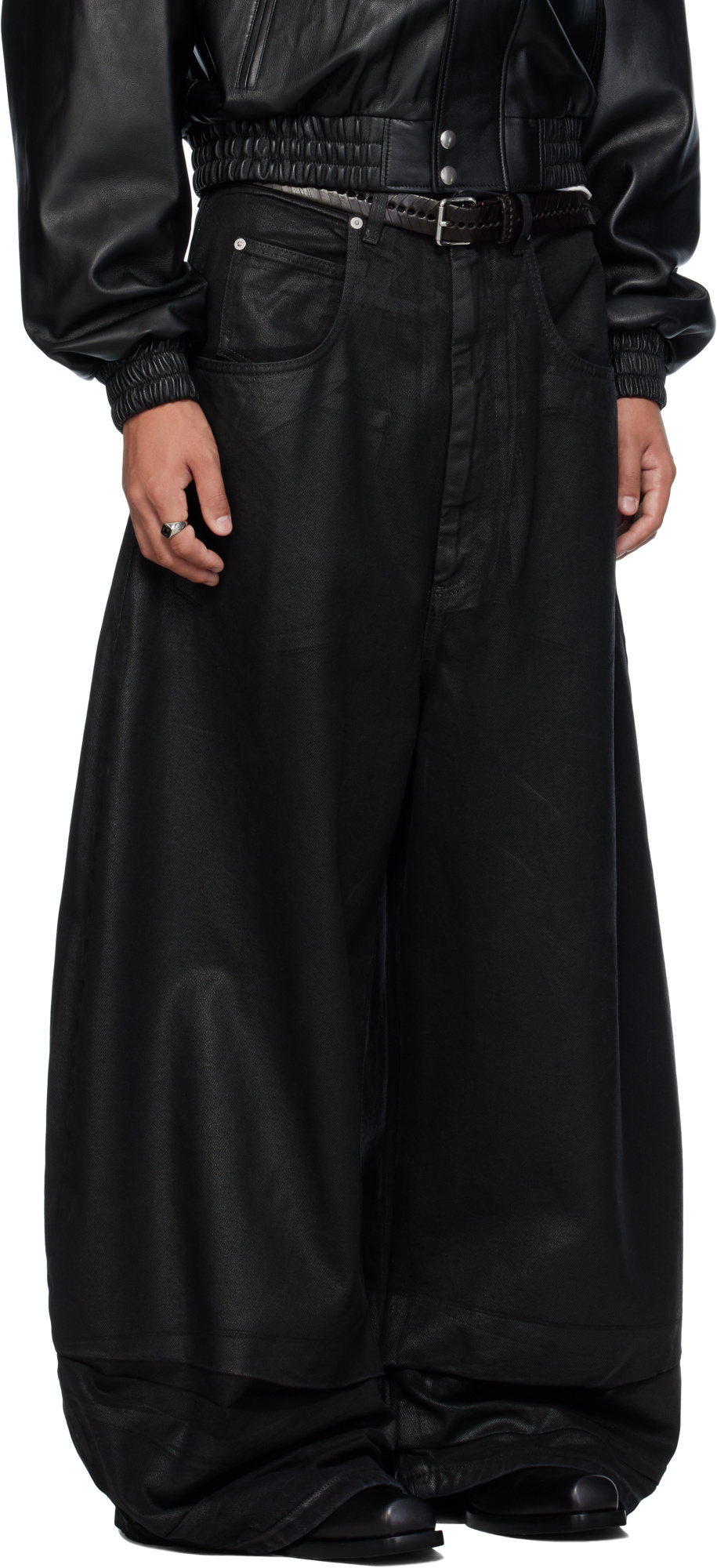 Lu'u Dan Coated Double Xl Jeans In Black