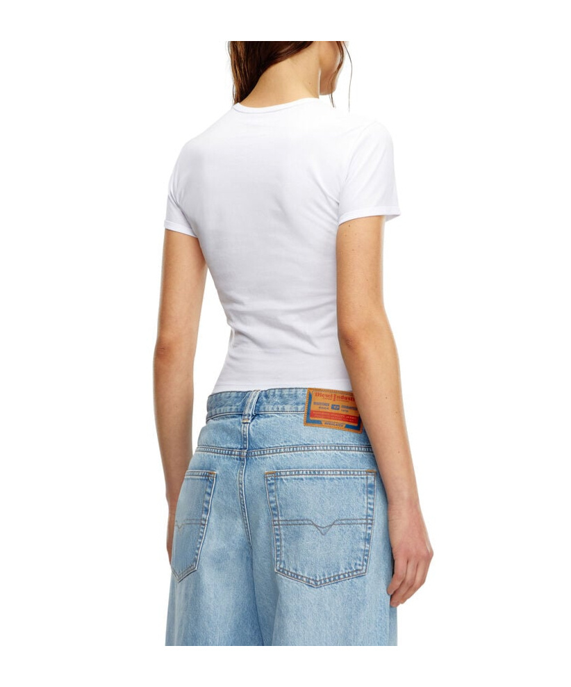 Diesel T-ele-long-d T-shirt In White