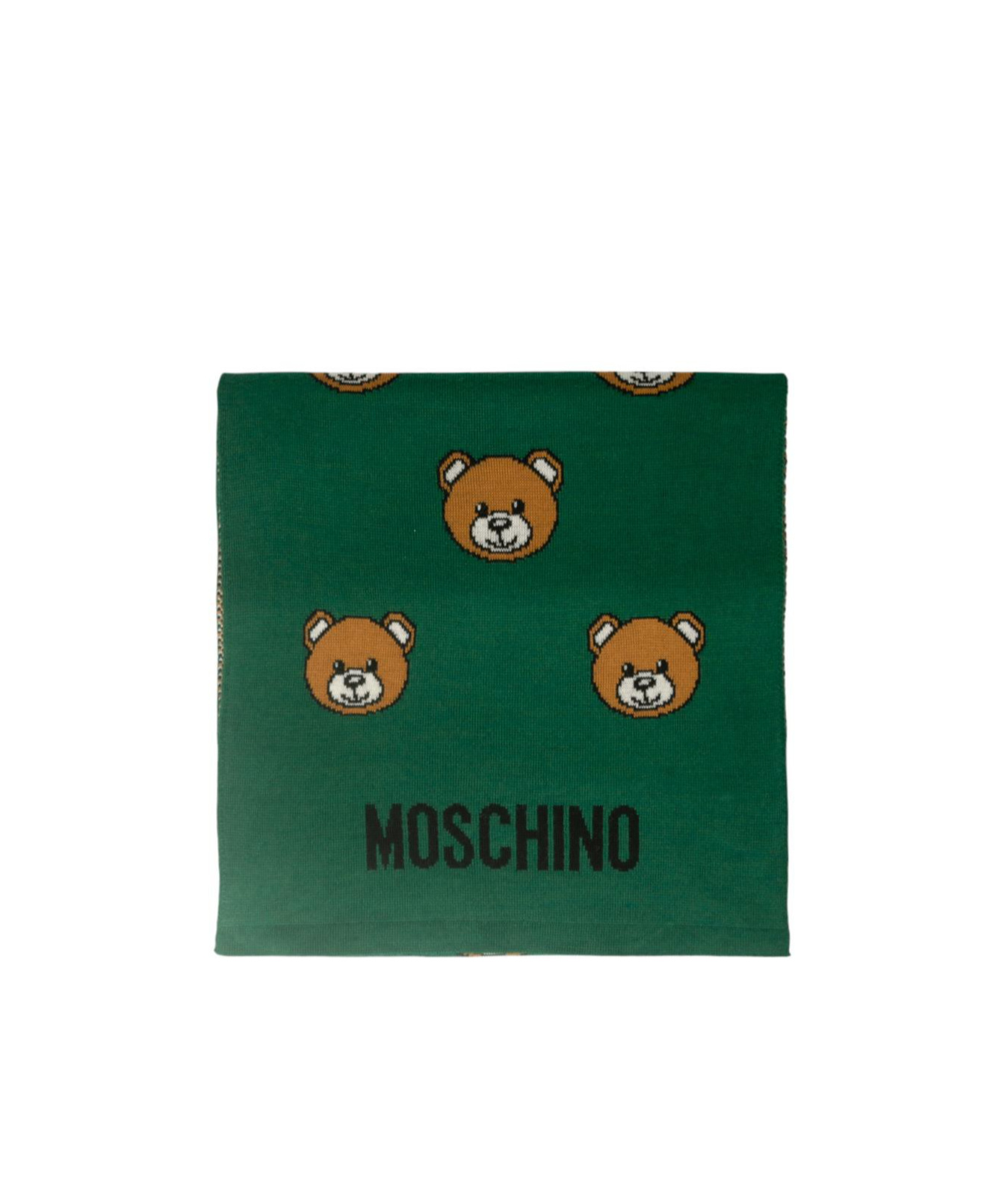 Moschino Teddy Bear Pattern Scarf In Green