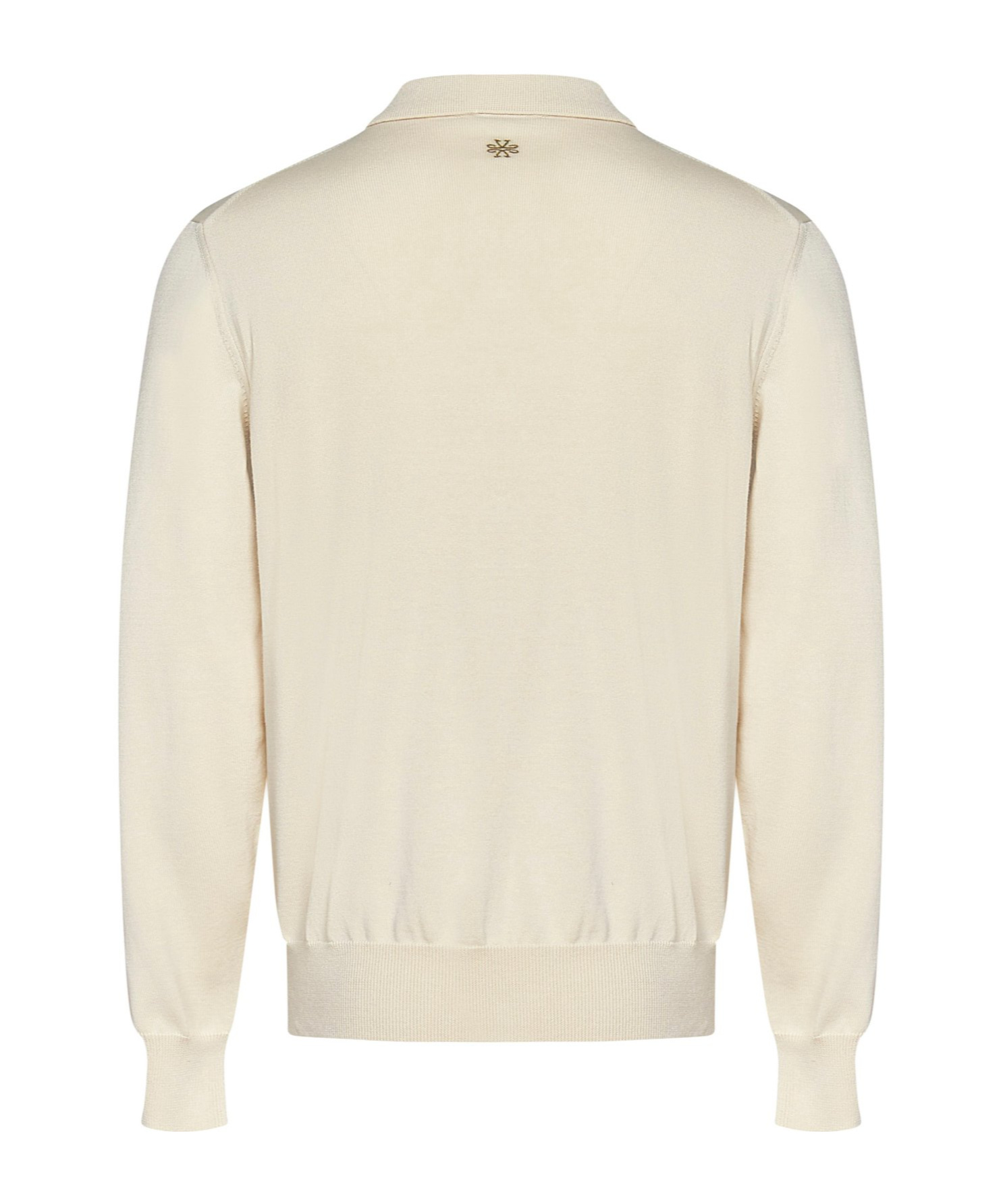 Jacob Cohen Long-sleeved Polo Shirt In Soft Beige Cotton Jersey