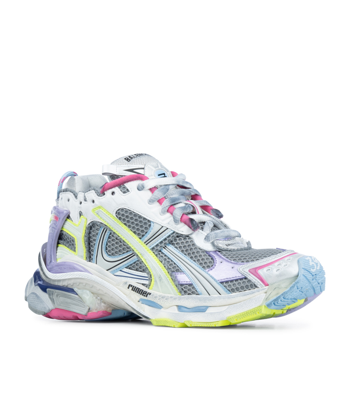 Shop Balenciaga Round-head Sneakers In White