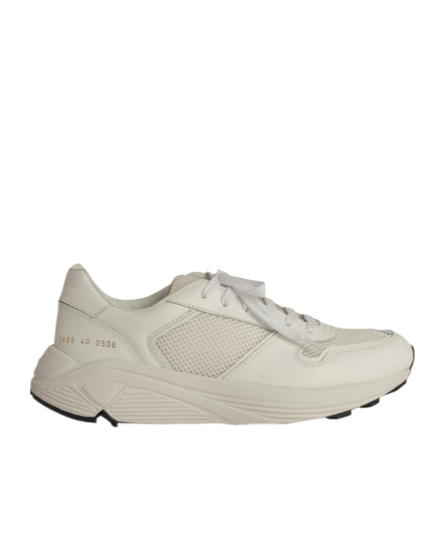 Common Projects Runner' White Leather Blend Sneakers In Nude