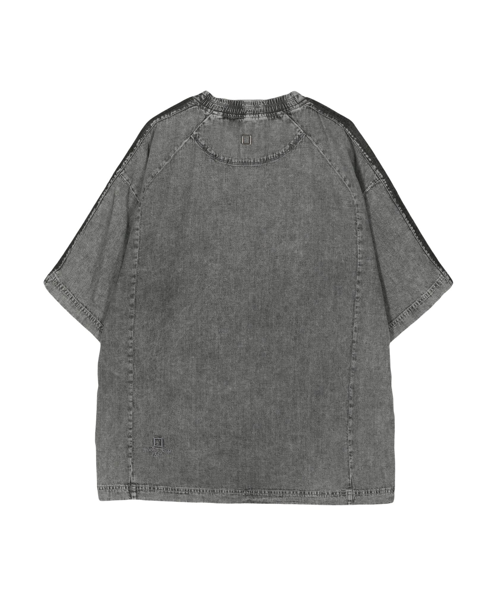 Wooyoungmi Logo-appliqué Denim T-shirt In Gray