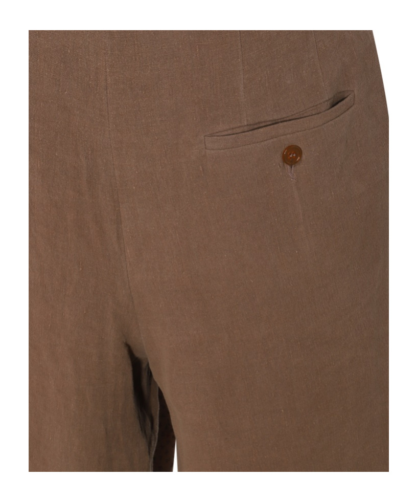 Vivienne Westwood Brown Linen Bertram Tailored Pants In Green